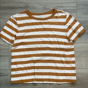 Old Navy Striped Brown and White T-Shirt